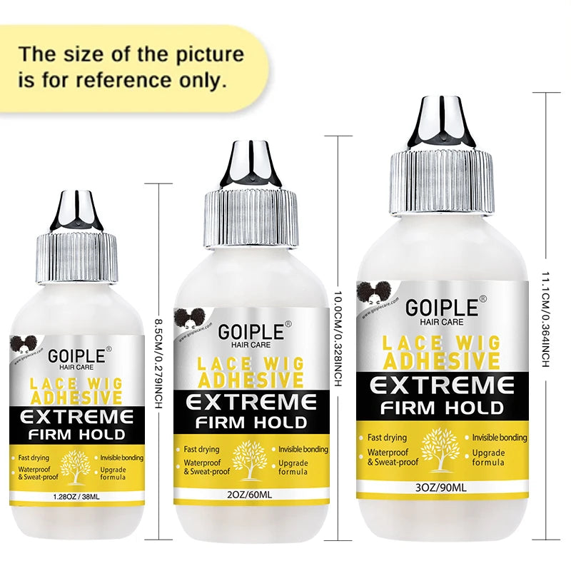 Waterproof Wig Glue Toupee Adhesive Glue for Wig Invisible Lace Glue for Wigs Strong Hold Lace Wig Adhesive Wig Installation Kit