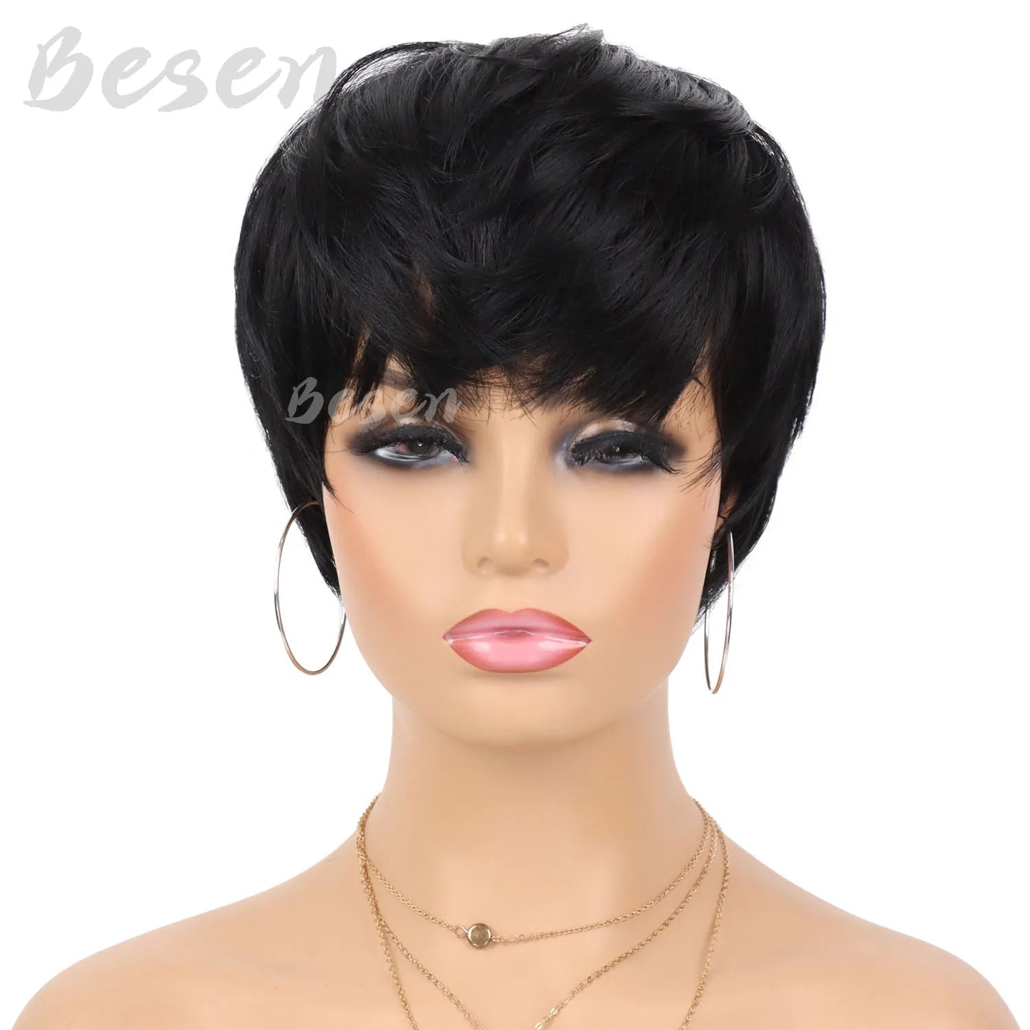 Synthetic Short Pixie Cut Wigs for Black White Women Short Layered Wigs Heat Resistant Colorful Cosplay Halloween Party Wigs