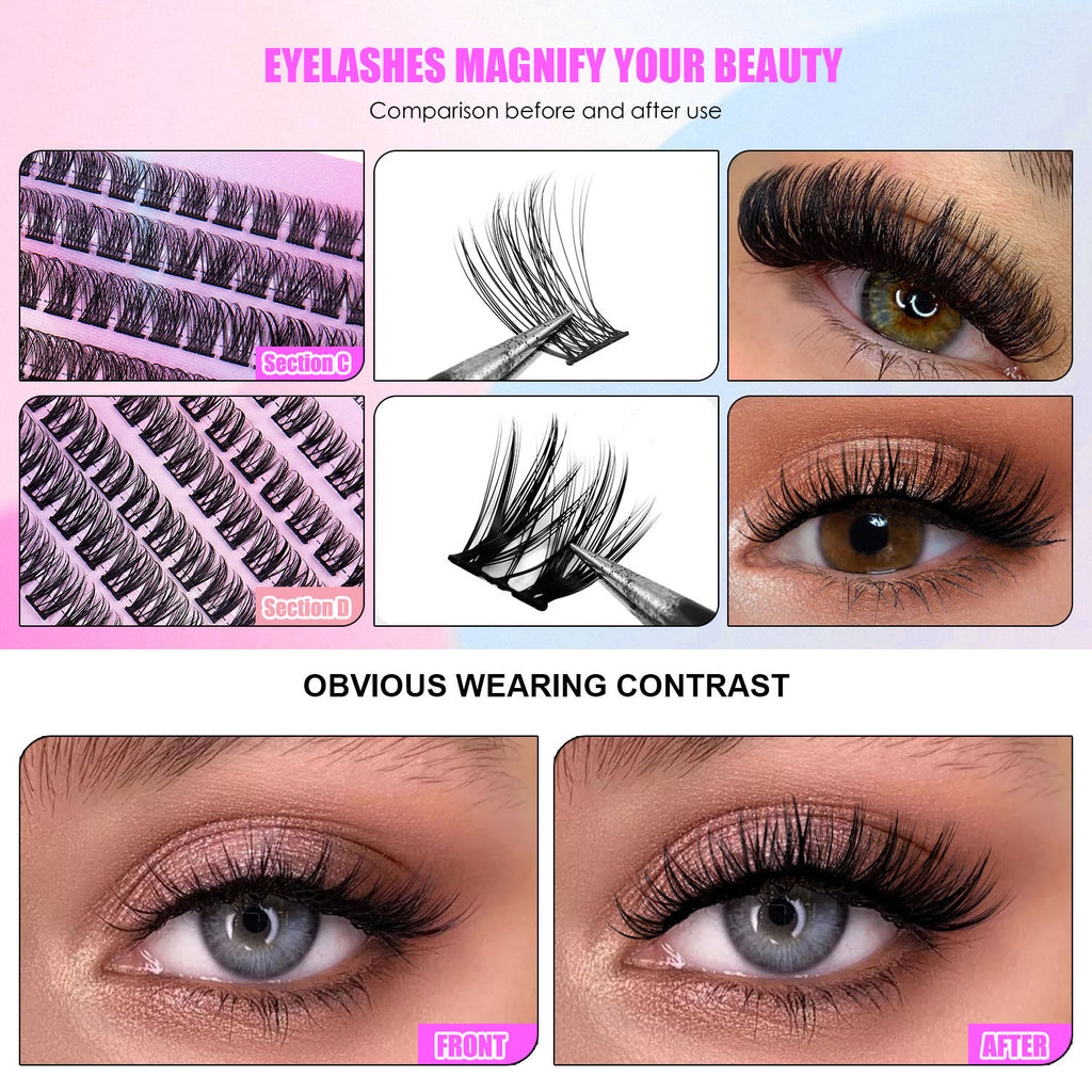 12 Rows Of 150 Segmented Lashes In Clusters - Anaya Beauty