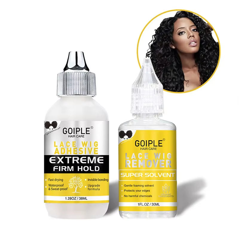 Waterproof Wig Glue Toupee Adhesive Glue for Wig Invisible Lace Glue for Wigs Strong Hold Lace Wig Adhesive Wig Installation Kit