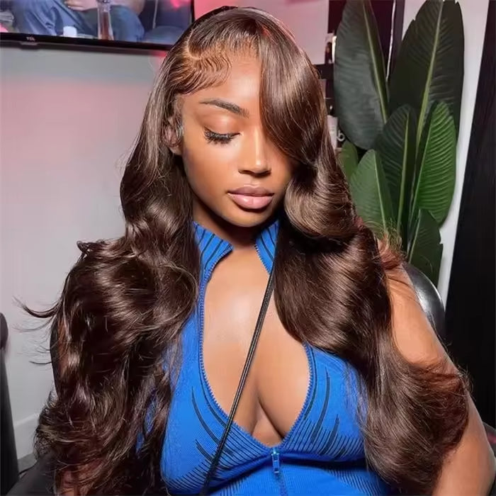 Wig Human Hair Lace Front Wig 13x4 High-Definition Brown Lace Front Wig - Anaya Beauty