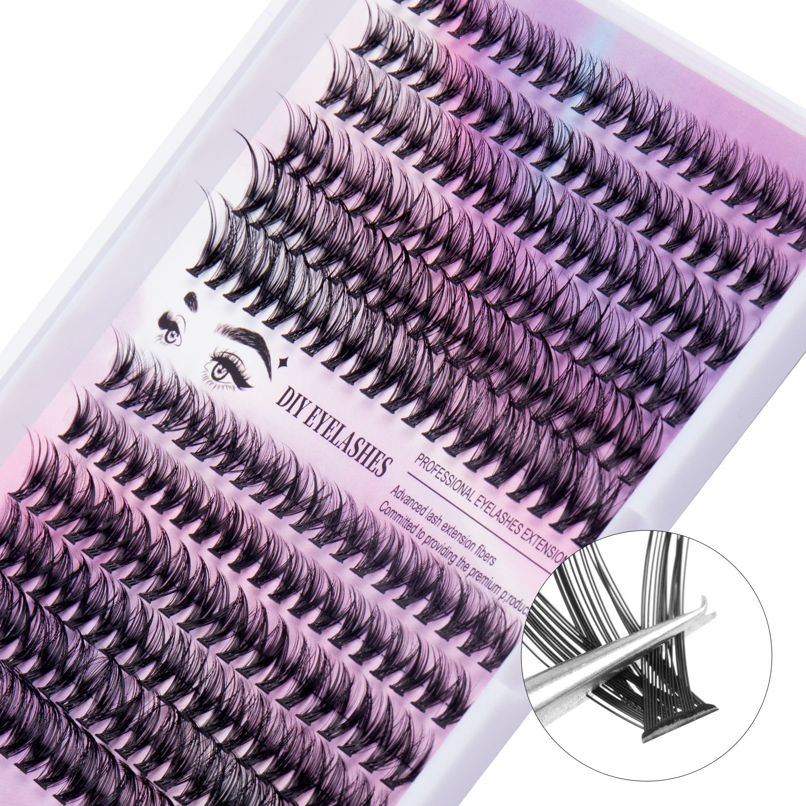 12 Rows Of 30D Plus 40D Clusters Of 240 Segmented Lashes Set - Anaya Beauty