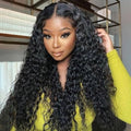 13x5 Lace Front,Water Wave,Middle Part,Natural Color,Human Hair Wig - Anaya Beauty