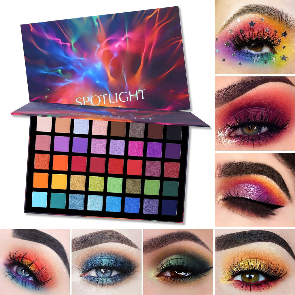 Professional 40-Color Eyeshadow Palette - Matte and Shimmer Finishes, Highly Pigmented, Long-Lasting, Waterproof Makeup Powder
