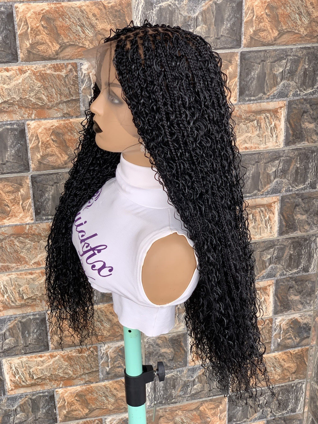 Tangle Free Boho Knotless Braided Wig Box Braids Full Lace Braids Wig Senegalese