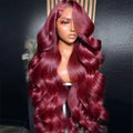 13x6 Human Hair Lace Wig, High-Definition Burgundy Lace Wig - Anaya Beauty