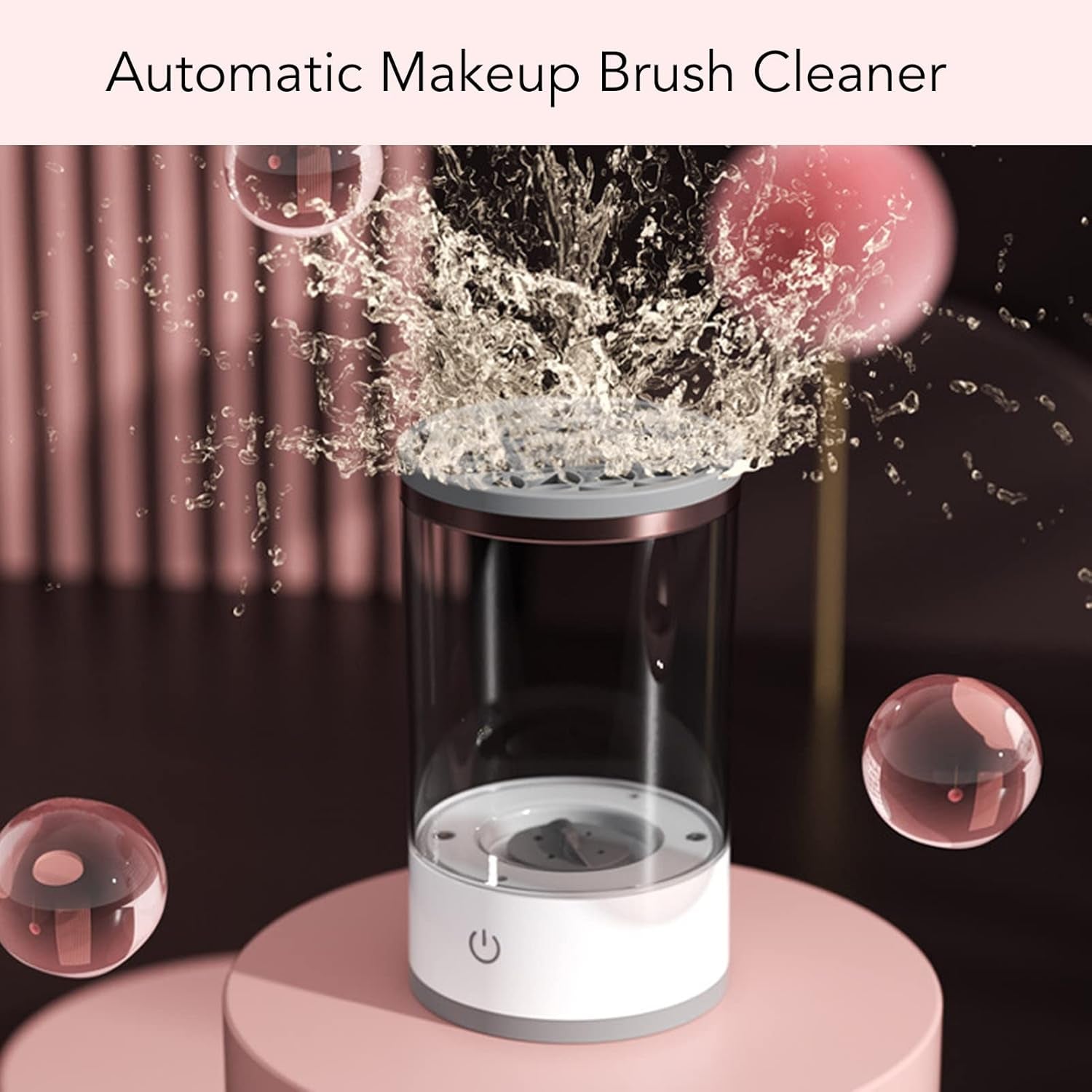 Anaya's Beauty Automatic Electric Makeup Brush Cleaner – Professional Cosmetic Brush Washing Machine with Silicone Cleaning Pad
