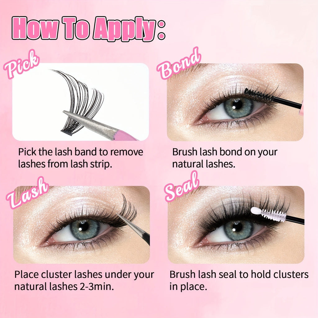 12 Rows Of 150 Segmented Lashes In Clusters - Anaya Beauty
