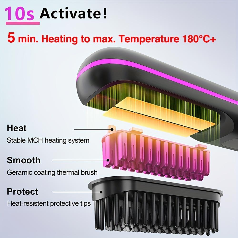 USB Wireless Household Electric Hair Straightening Comb for Both Straightening and Curling - Anaya Beauty
